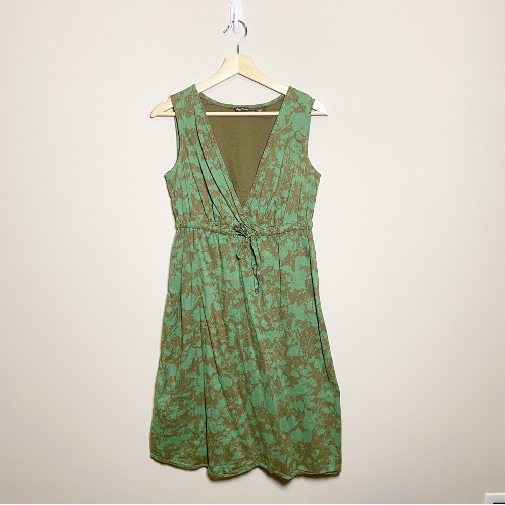 Eddie Bauer Green and Brown Sleeveless Dress